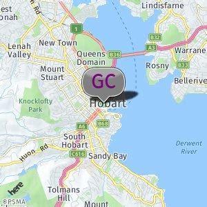 Hobart Gay Cruising Areas on the map, CruisingGays Guide.